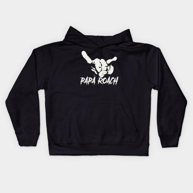 papa roach ll horn sign Kids Hoodie by sumurbatu